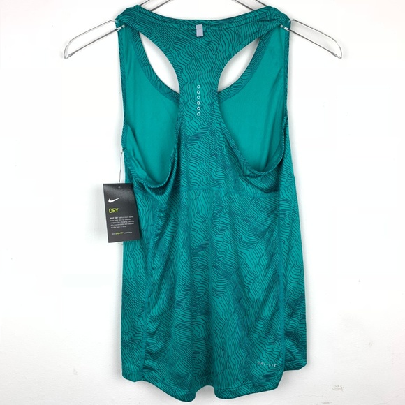 NIKE 🆕 Dry Miler Tank Green & Blue Abstract Print - Picture 3 of 8